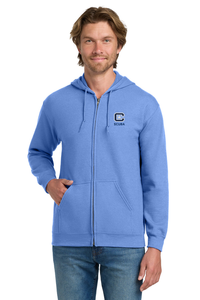 The Citadel, C Star, Club Sports - Scuba,  Heavy Blend™ Full-Zip Hooded Sweatshirt - Carolina Blue