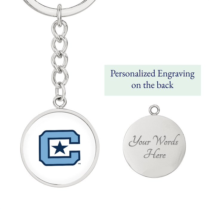 The Citadel, C Star logo, Circle Keychain - Silver