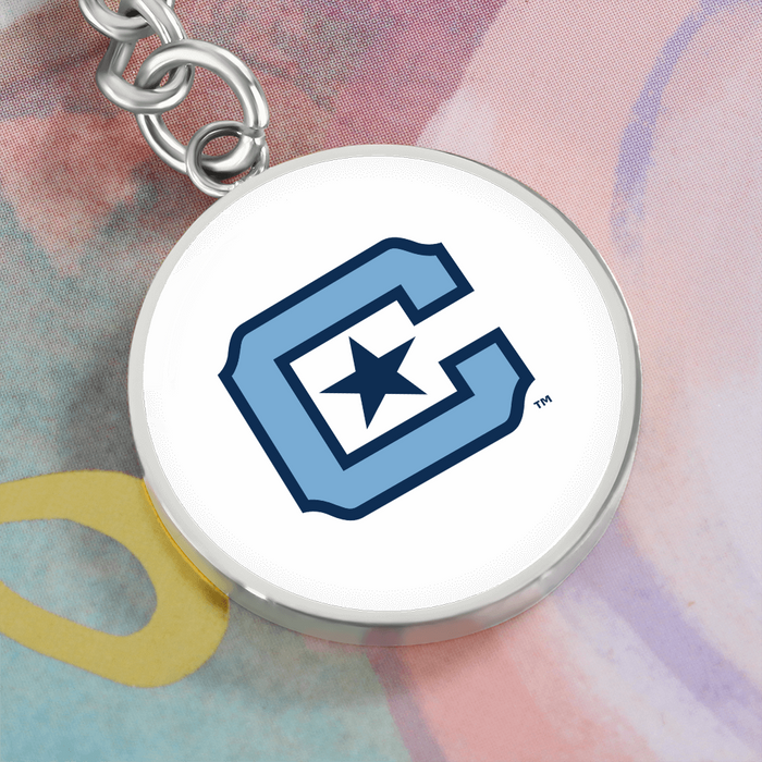 The Citadel, C Star logo, Circle Keychain - Silver