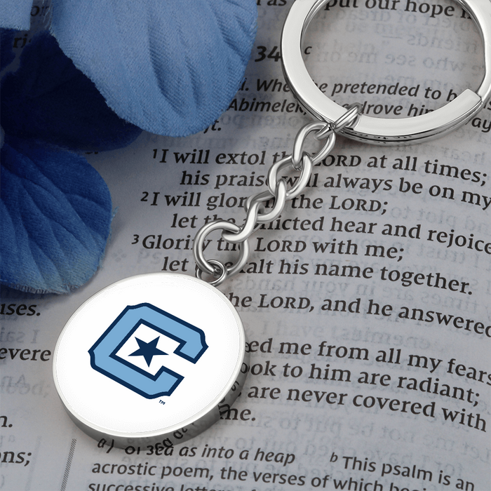 The Citadel, C Star logo, Circle Keychain - Silver