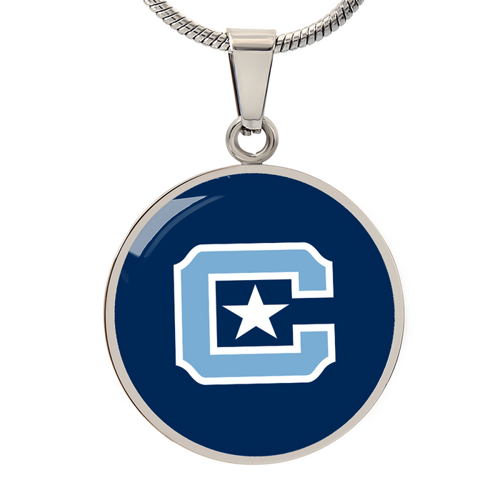 The Citadel, C Star logo, Circle Necklace - Silver