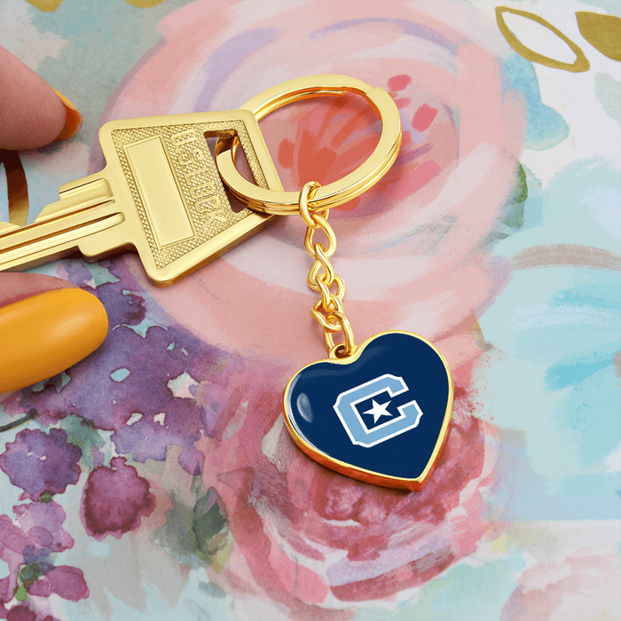The Citadel, C Star logo, Heart Keychain - Gold