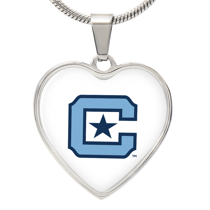 The Citadel, C Star logo, Heart Necklace - Silver