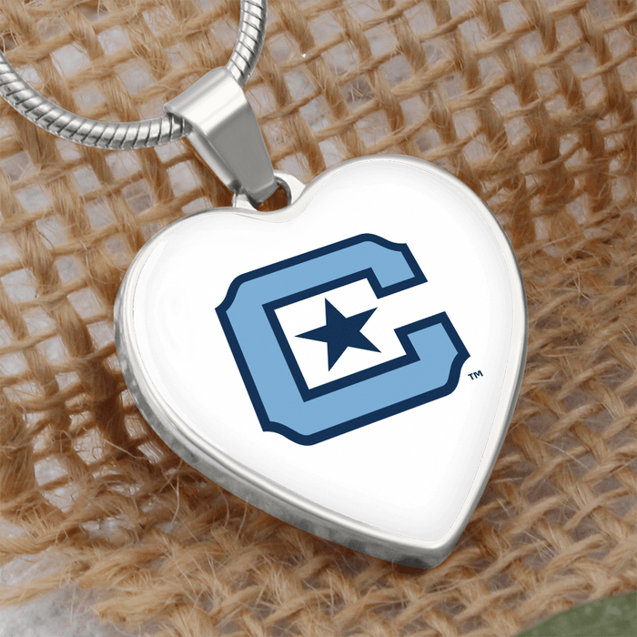 The Citadel, C Star logo, Heart Necklace - Silver