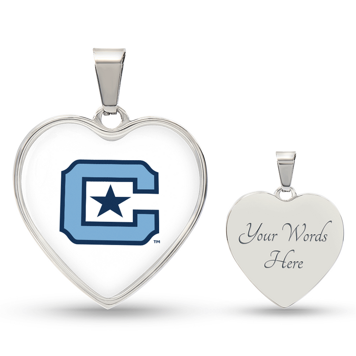 The Citadel, C Star logo, Heart Necklace - Silver