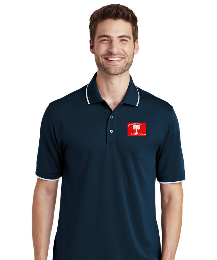 The Citadel, Citadel Club, Summerville, UV Micro-Mesh Tipped Polo -Navy