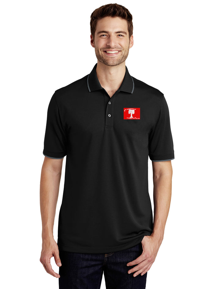 The Citadel, Citadel Club, Summerville, UV Micro-Mesh Tipped Polo - Black