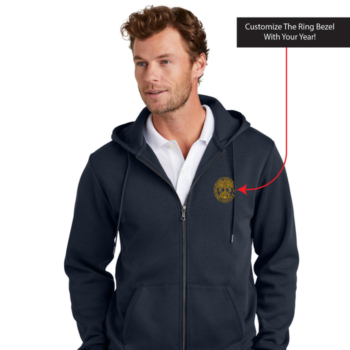 The Citadel, Customizable (Your Year) Embroidered Ring Bezel Design, Brooks Brothers® Double-Knit Full-Zip Hoodie - Navy