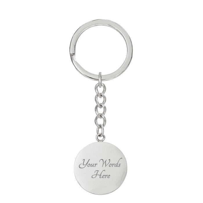The Citadel, Jumping Bulldog logo, Circle Keychain - Silver