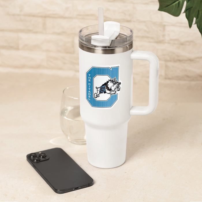 The Citadel, Jumping Bulldog, Stainless Steel Insulated Tumbler - 40oz