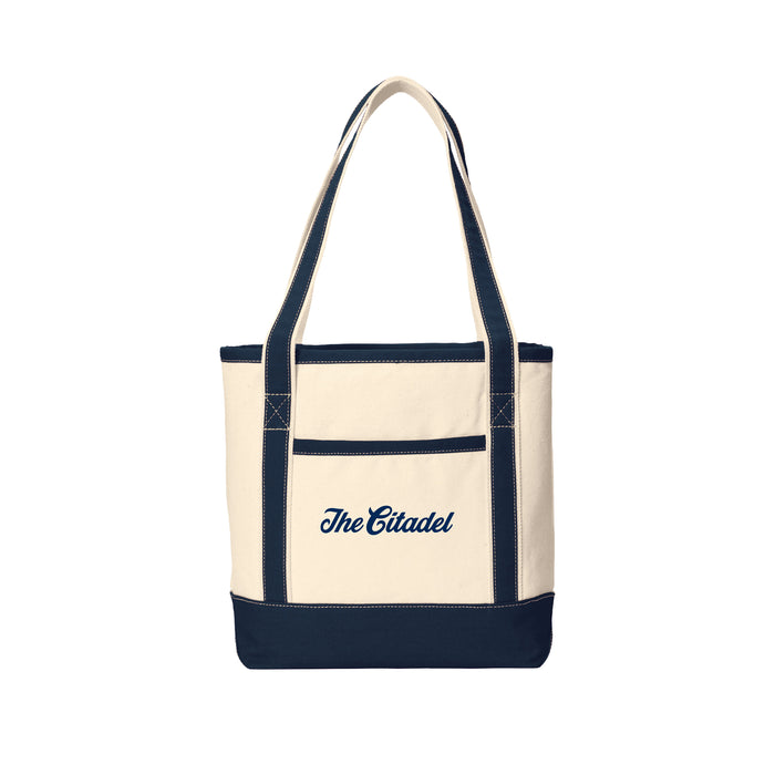 The Citadel Script Logo, Medium Cotton Canvas Boat Tote
