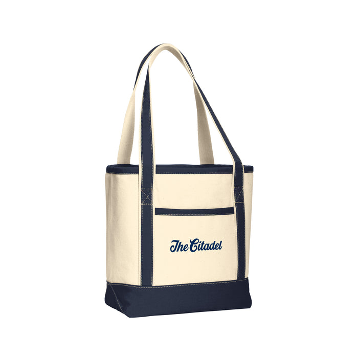 The Citadel Script Logo, Medium Cotton Canvas Boat Tote