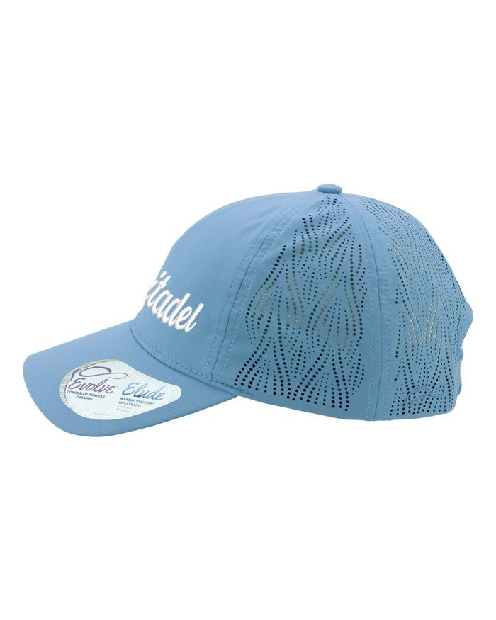 The Citadel, Script, Women's Perforated Performance Cap Carolina Blue