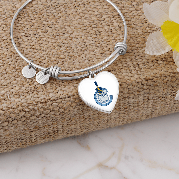 The Citadel, Spike - C logo, Luxury Heart Bangle - Silver