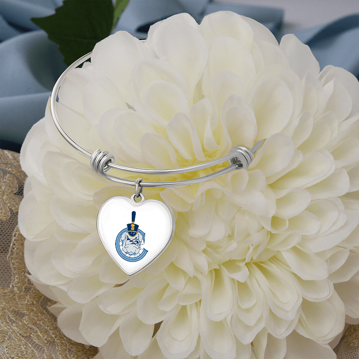 The Citadel, Spike - C logo, Luxury Heart Bangle - Silver