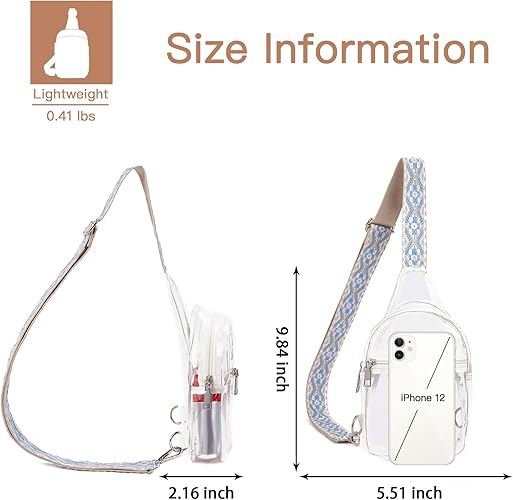 The Citadel, Spike, Clear Fanny Pack Stadium Approved Clear Sling Bag Crossbody bag