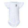 The Citadel, Spike, Infant Flutter Sleeve Baby Rib Bodysuit - White