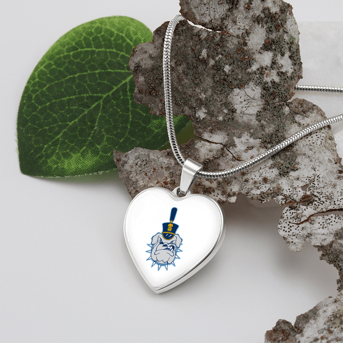 The Citadel, Spike logo, Heart Necklace - Silver