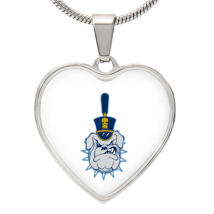 The Citadel, Spike logo, Heart Necklace - Silver