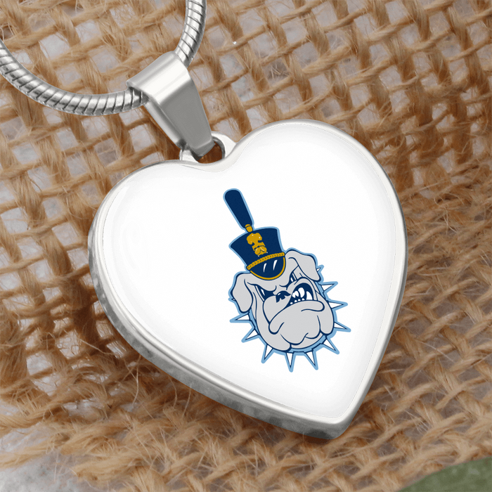 The Citadel, Spike logo, Heart Necklace - Silver