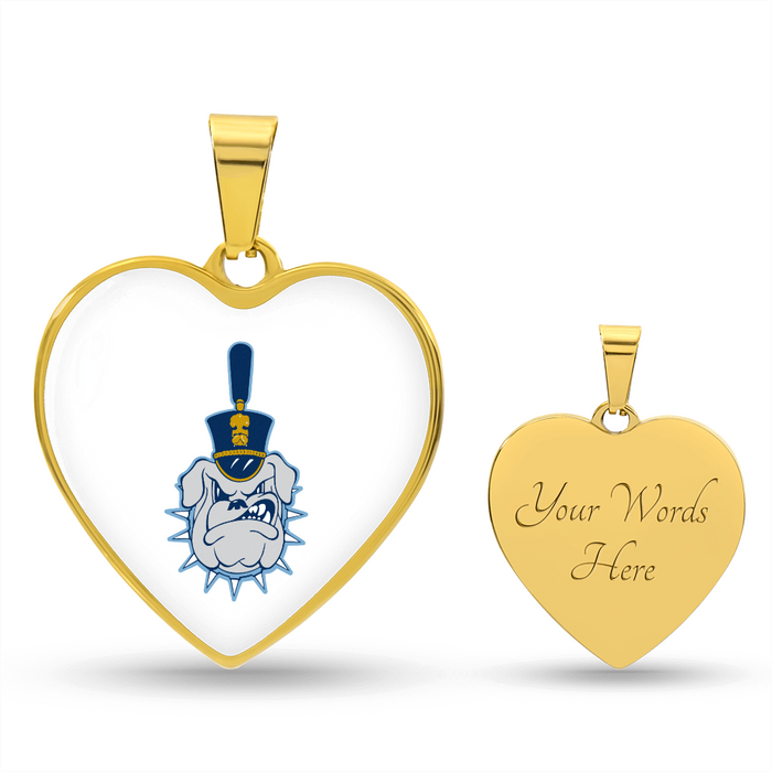 The Citadel, Spike logo, Heart Necklace - Gold