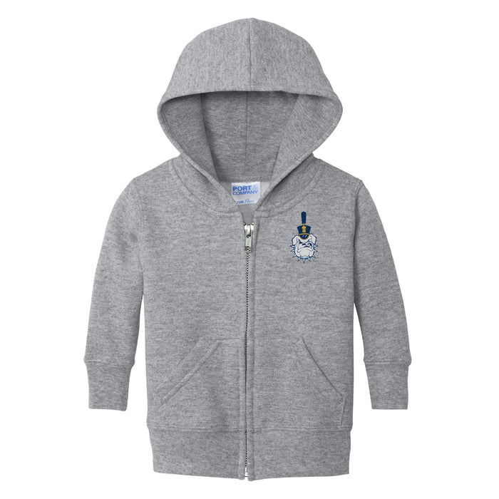 The Citadel, Spike, Port & Co™ Infant Core Fleece Full-Zip Hooded Sweatshirt - Gray