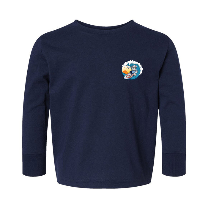 The Citadel, Spike Surfing, Toddler Cotton Jersey Long Sleeve Tee - Navy