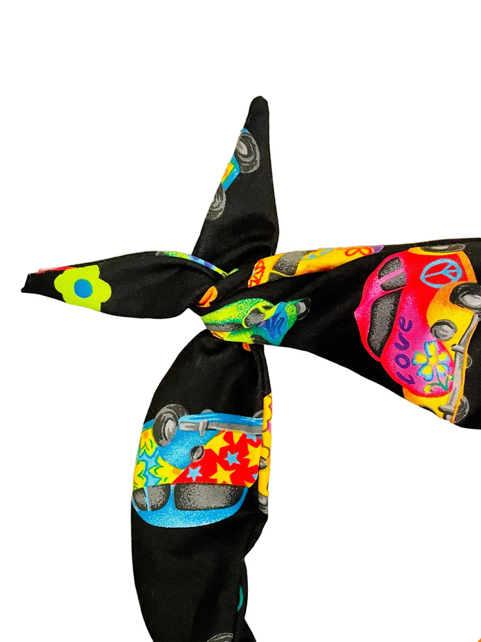 amanda bright designs love bug vw headband multicolor peace sign flower power