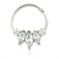 Titanium Marquise Gem ring 1.2x8mm - Pic&Mix The Body Jewellery Shop