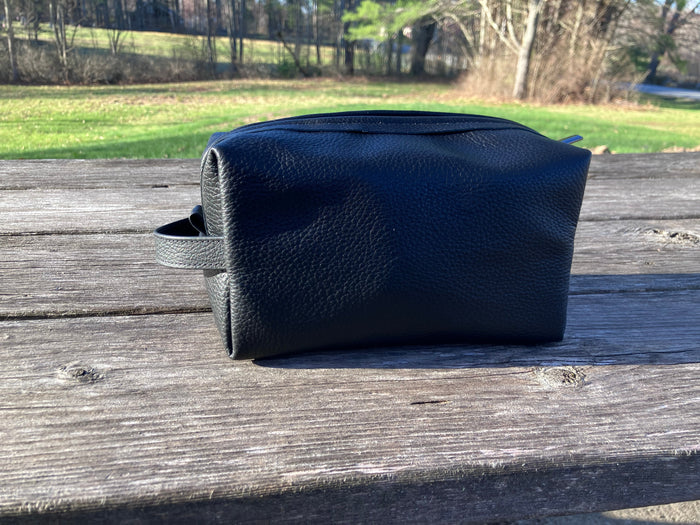 Top-grain leather dopp kit, view 7