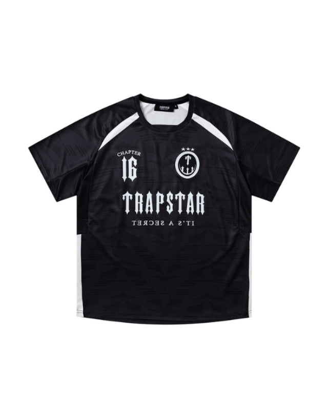 Trapstar Football T-Shirt in Black with Panel