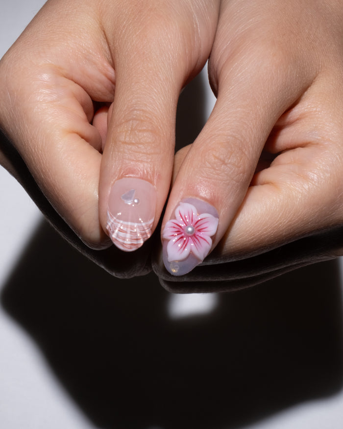 floral press on nails