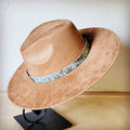 Turquoise metallic embossed leather hat band for western hats