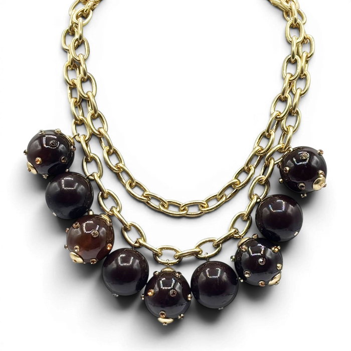 Valentina Studded Tortoise Studded Ball Necklace