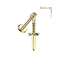 Hidden Helix Labret With Dagger Dangle - Pic&Mix The Body Jewellery Shop