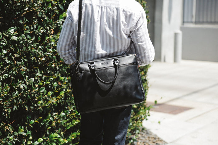 West End Slim Leather Laptop Bag