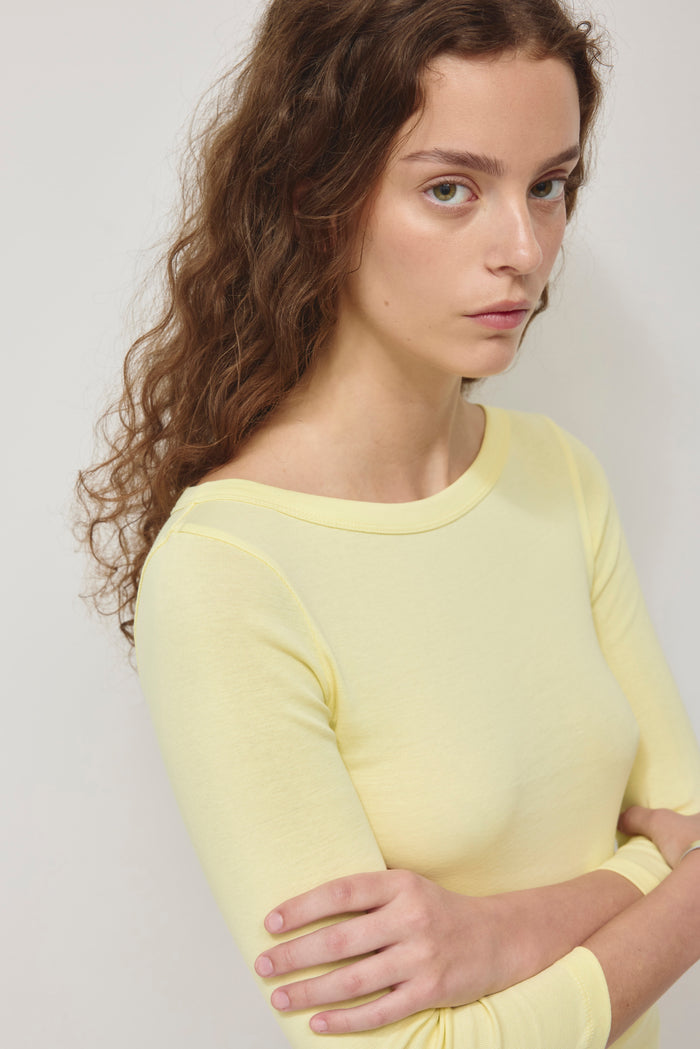 Women's Boatneck 3/4 Sleeve Top in Sorbet