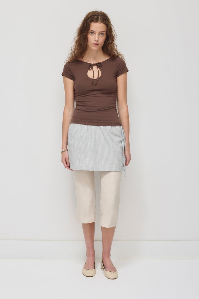 Women's Layn Keyhole Tee in Espresso
