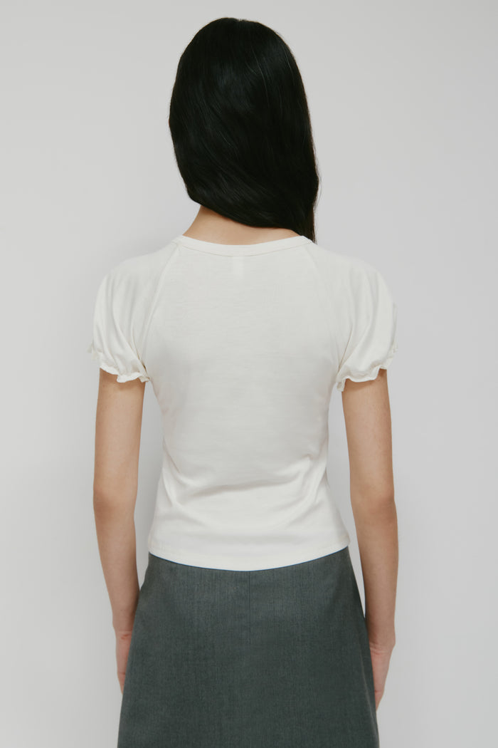 Women's Puff Sleeve Tee in Marshmallow