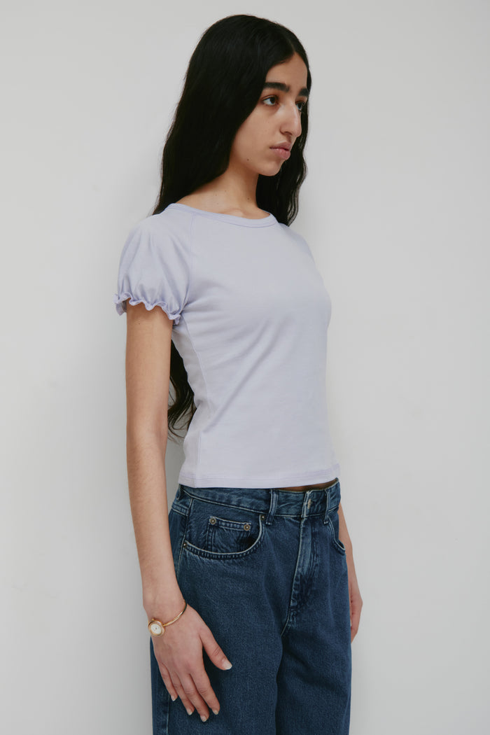 Women's Puff Sleeve Tee in Thistle