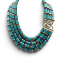 Zita Multi Strand Turquoise Multi Color Resin Necklace